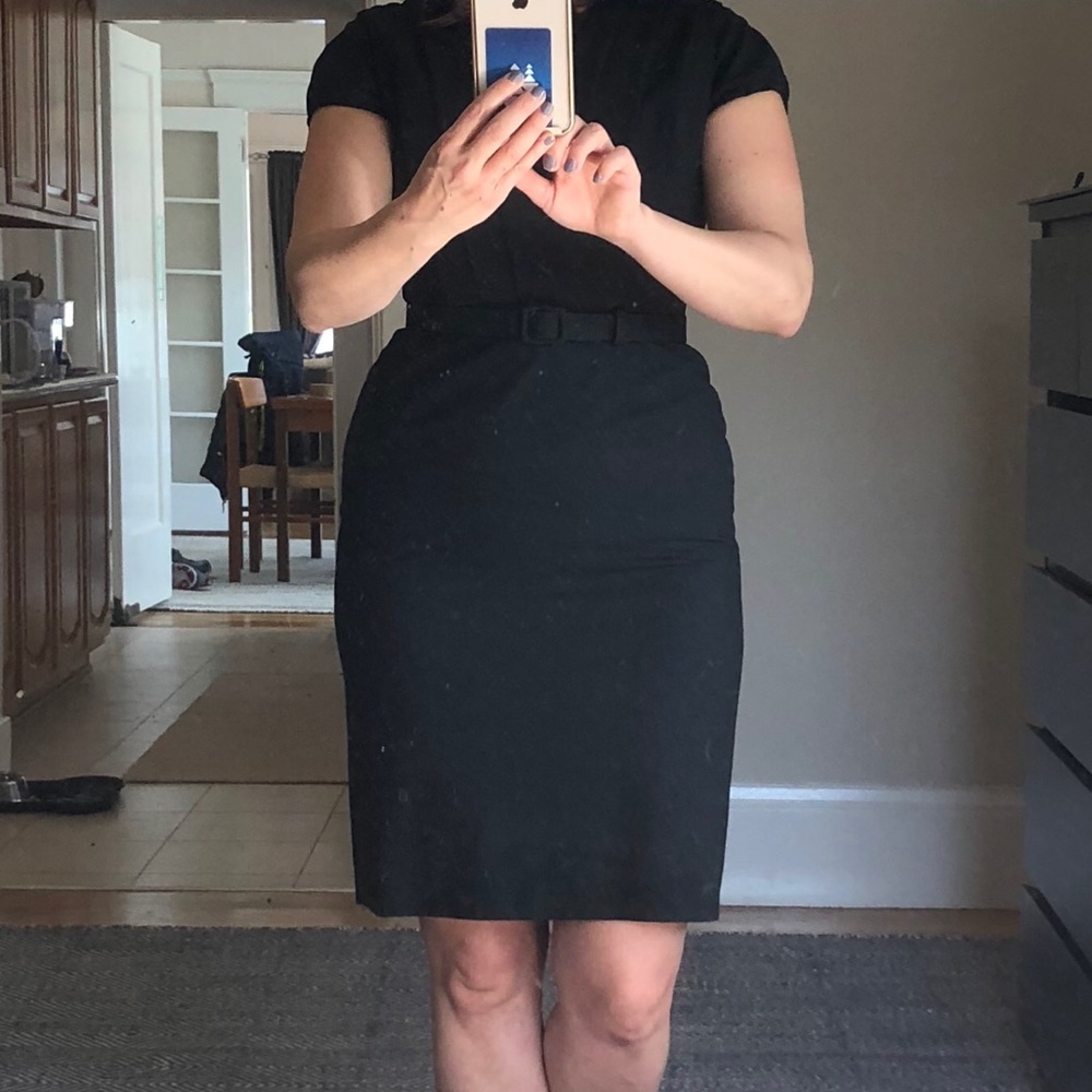 Banana Republic black stretch wool dress size 4
